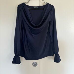 New Navy Silk Blouse